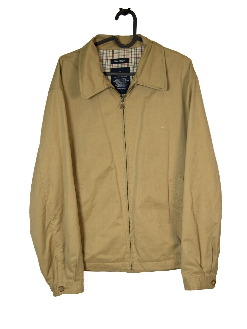 Nautica Harrington Jacket Mens Beige Zip Up Ralph Lauren Style - Men's M